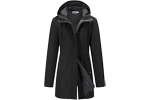 Outdoor Ventures Softshell Jacket Ladies Rain Jacket Functional Rain Coat Windbreaker Waterproof Hiking Jacket Breathable Outdoor Jacket with Hood for Spring Fall Winter