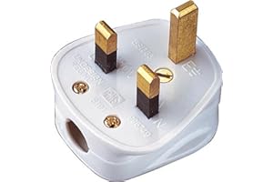 ELECTROVISION Estándar 3 pin enchufe británico 5 A, blanco