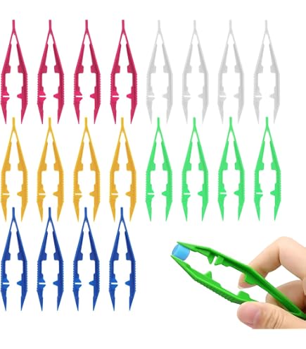 Lot De 10 Pinces à épiler En Plastique Colorées - 10 Cm - Pour Perles, Bricolage, électronique - Multifonction