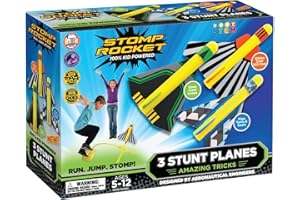 Stomp Rocket El Original Stunt Planes Launcher - 3 Aviones de Espuma y Lanzador de Cohetes de Aire de Juguete