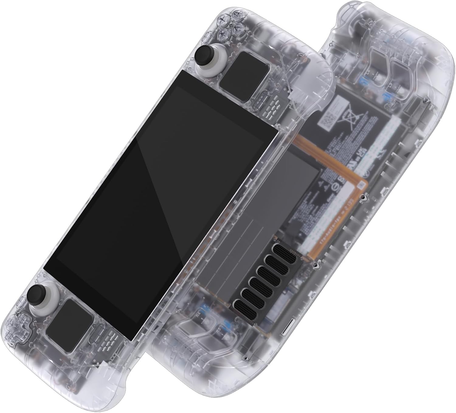 eXtremeRate Carcasa Transparente Compatible con Steam Deck LCD Accesorios Placa de Repuesto Cubierta Funda Case con Botones para Steam Deck Consola NO Incluida(Claro)