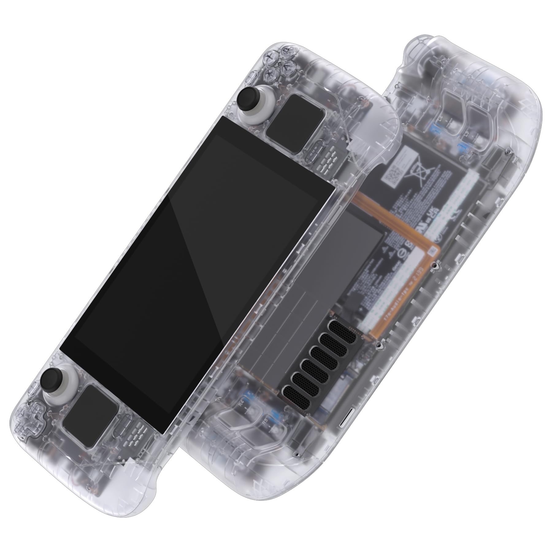 eXtremeRate Carcasa Transparente Compatible con Steam Deck LCD Accesorios Placa de Repuesto Cubierta Funda Case con Botones para Steam Deck Consola NO Incluida(Claro) - 1