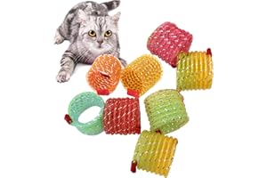 Liwein Jouet Ressorts Chat, Coloré Jouets à Ressort de Chat Plastique Hélicoïdaux en Spirale Interactifs Durables Cadeau de Nouveauté Jouets à Ressort pour Chaton Animaux de Compagnie (8 pièces)