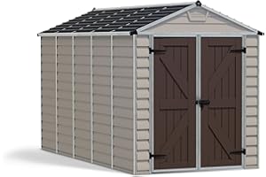 Canopia by Palram SkyLight Shed Durable Storage with Shelf (6x12, Tan)