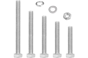LEMIYOO M10 Schrauben Muttern Set, Edelstahl Sechskantschrauben Sortiment Mit Unterlegscheiben,Metrische Gewindeschrauben,Längere Maschinenschrauben Für Auto,Fahrrad,Möbel(50/60/70/80/100mm)