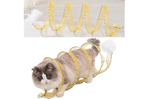 BIMHAYUU Spiral Tunnel Cat Toy, Self-Play Cat Hunting Spiral Tunnel Toy, Cat Spiral Tunnel Toy, Spiral Tunnel Self Play Cat Toy for Indoor Cats Play Exercise (Yellow)