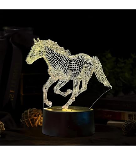 Lampada 3D A LED Cavallo – Illusione Ottica, 16 Colori Con Telecomando E Touch, USB, Regalo - 3