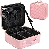 Makeup Bag Beauty Case da Viaggio Donna Impermeabile Borsa con Divisori Regolabili Organizer Professionale Valigia per Cosmet