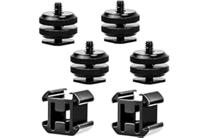 RAPIDBOK 6er Set Kamera Blitzschuhadapter – Cold Shoe Mount Dreifach Blitzschuh Adapter mit 1/4 "20 Stativgewinde für Blitzlichter, Audiorecorder, Mikrofone – CSM Einbauadapter für Fotoausrüstung, Schwarz