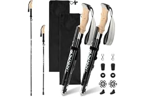 KUOFANY Wanderstöcke Trekkingstöcke Walking Stöcke, Aluminium Wanderstöcke Walking Stöcke Nordic Walking Stöcke - 110-130 cm Klappbar & Ultra-leicht- Damen & Herren Trekkingstöcke mit Gummipuffer