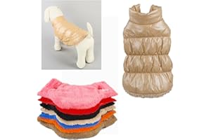 Rantow - Abbigliamento per gatto e cane, cappotto per riscaldarli in autunno e inverno, 7 colori classici, capospalla, piumino per Teddy, Yorkshire Terrier, Chihuahua, Pomerania (L, colore: marrone