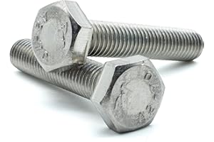 Hippo Hardware M6 (6mm X 30mm) Hexagon Head Set Screws Fully Threaded Hex Bolts A2 Stainless Steel (Pack of 10)