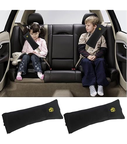 Coussinets Ceinture De Sécurité En Peluche - Lot De 2 Gris Pour Confort Enfants/Adultes