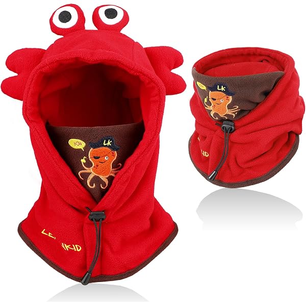 PHOGARY Cagoule Enfant Garçon/Fille Ours Adorable - Écharpe Polaire Thermique Chaude Balaclava 3D, Bonnet Hiver Réglable 47-52 Cm (Caramel)