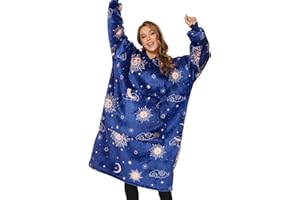 THREE POODLE Oversized Blanket Hoodie, Sherpa Fleece Wearable Blanket Sweatshirt for Adults Kids, Warm Soft Cozy Hooded Blanket Women Men Kids, One Size Fit All