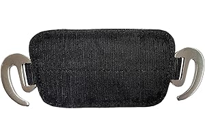 A&M Reitsport Velcro Stirrup Hanger for Treeless Saddles, Grey/Black, Stainless Steel, Open Stirrup Hanger, Approx. 21 cm Wide, Approx. 9.5 cm Long