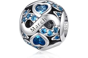 HappyStar Bransoletka z charmsami ze srebra wysokiej próby 925, z cyrkoniami 5A, zawieszka Happy Birthday, do bransoletki i naszyjnika, na Walentynki