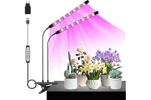 COKOLILA 2 Teste Lampada per piante, 160 LEDs luce per piante spettro completo, Luci Piante 460nm/660nm/6500K per piante da interno con 6/12/18H timer, 3 modalità, ideale per piccole piante