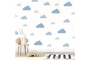 My Nametags® Adesivi Murali Nuvola Blu | Decalcomanie da Parete Rimovibili e Riposizionabili | Decorazioni da Muro per Bambini, Camera da Letto, Cameretta