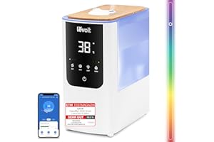 ‎LEVOIT Levoit Top-Fill Luftbefeuchter, Smart Humidifier, Warm&Kalter Nebel max 550 ml/h, bis 40㎡, leise Raumbefeuchter mit Nachtlicht für Kinderzimmer, Pflanzen, Auto Shut-off, 4,5 L, Mondweiß