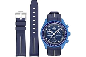 BONACE Correa para Omega x Swatch MoonSwatch/Rolex Watch/SEIKO Watch de 20 mm,Correa de repuesto de silicona para reloj Omega X Swatch Moonswatch Speedmaster sin espacio