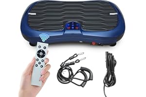 Triclicks Vibration Plate Exercise Machine for Home Fitness - Whole Body Workout Vibration Fitness Trainer Machine for Weight Loss and Shaping with Bluetooth Speaker & 2 Resistance Bands