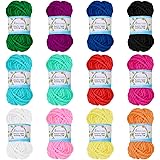 Wolle zum Häkeln 120g(10Gr*12 Farbe) Wolle Set Zum Stricken Dicke Acryl Wolle Häkelgarn Handstrickgarn Strickwolle für Häkeln