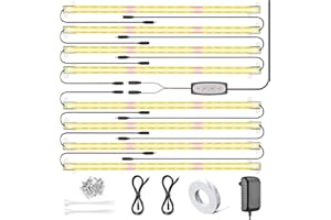 Relassy Lámpara de Planta, Led Lámpara de cultivo, Espectro Completo con Temporizador 12/6/3H, Luz de Planta 4 niveles regulables para plantas de interior Jardinería (144 LEDs)