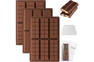 NathrBTV 3 Moldes de Silicona Para Chocolate Dubai Moldes De Chocolate Molde Tableta Chocolate sin BPA Moldes de silicona de grado alimenticio (Moldes de fleje + cuadrado + diamante)