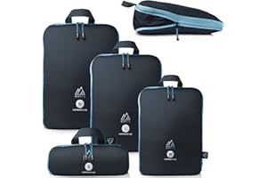 MNT10 Torba do pakowania, z kompresją, kostki z uchwytem, jako organizery do walizki, lekkie worki kompresyjne do plecaka, niebieski, L (1 sztuka)