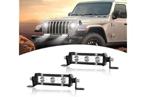 ‎SKYWORLD SKYWORLD 15W LED Nebelscheinwerfer 2 Stück,Wasserdicht IP67 Spot LED Arbeit Licht Bar 6000K Weiß draußen Offroad Beleuchtung für Bagger, Schlepper, Gabelstapler, ATV, LKW, Offroad 4x4