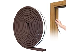 SUNMON Uszczelka do drzwi typu D, samoprzylepna pianka do drzwi i okien, dźwiękoszczelna listwa uszczelniająca, unikanie kolizji (brązowa)