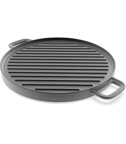 Bistecchiera In Ghisa Piena 24 Cm GS &ndash; Antiaderente Professionale Con Manico In Legno