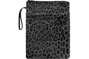 Poceacles Pochette de protection rigide à motif léopard noir pour les amateurs de livres, adultes, adolescents, filles, garçons