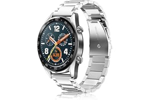 Fintie pasek kompatybilny z Huawei Watch 3/3 Pro/GT 2 Pro/GT/GT 2 / GT Active - zamiennik paska ze stali nierdzewnej, pasek do zegarka, metalowe, zapięcie