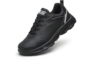 SYLUOQP Waterproof Non-Slip Work Shoes for Women, Oil-Resistant Hiking Shoes for Women, Chefs, Comfortable Black Shoes for Women, Lightweight Trainers for Women