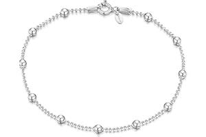 Amberta Srebro wysokiej próby 925 3,2 mm / 1,1 mm łańcuszek kulkowy rozmiar bransoletki 18 cm 19 cm 20 cm