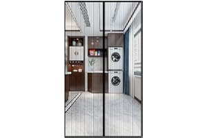 NVRENJIE Moustiquaire de Porte Magnétique, Automatiquementfermé, Moustiquaire Porte sans Percer pour Couloirs, Black, (37x82inch)95x210cm