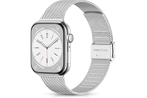 Ouwegaga Kompatibel mit Apple Watch Armband 38mm 40mm 41mm 42mm 44mm 45mm, Ersatz Edelstahl Metall Armband Kompatibel mit iWatch Armband Series 9 8 7 6 5 4 3 2 1 SE Ultra 2,38mm/40mm/41mm Silber