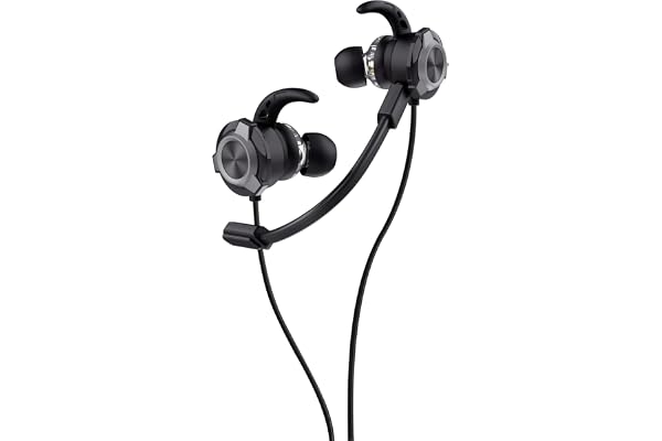 GXTrust Pine Auriculares Gaming Intraaurales con Cable, Negro | para Nintendo Switch PS5 PS4 Xbox PC, Earbuds para Videojuegos In Ear con Micrófono, Controles en Línea, Funda Rígida