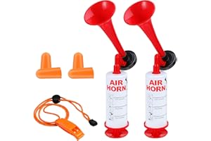 BOBOKA 2 Sets Air Horn for Safety, HandHeld Air Horn Signal Boat Horn Bear Horn Self Defense, Sports Pump Horn Aluminum Super Loud Noise Makers Safety Horn for Boating Sports Events Camping Birthday Party