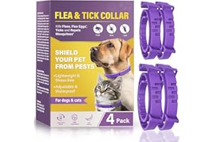 LUXSURE Hundehalsband, Niedlich Katzenhalsband, Gegen Zecken, Flöhe und Stechmücken, Wasserdicht Tierhalsband, EIN Jahr Langzeitschutz