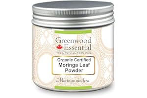 Greenwood Essential Poudre de feuille de moringa pure (Moringa oleifera) qualité thérapeutique 200 g