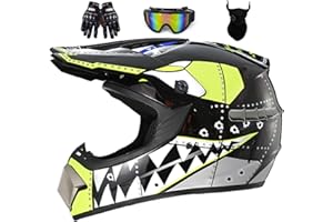 MTQCBDHY Full Face Motocross Helmet for Kids and Adults - MTB Motorcycle Dirt Bike With Goggles, Gloves and Mask - Youth ATV Off Road BMX Protection