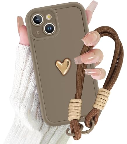Custodia Collana per Cellulare Compatibile con iPhone 14 - Cover Silicone TPU Protettiva Trasparente - Custodia indossabile per Collo - Case a Tracolla con Cordina, Rosa