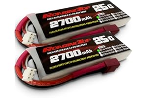 ROARINGTOP 2S Lipo Battery 7.4v 2700mah RC Lipo Batteries 25C with Deans T Plug Compatible with WLtoys HB101/HM101/HM103/HM121/HM124/ HM123 200E/124019/104001 1:12 RC Car Truck Truggy