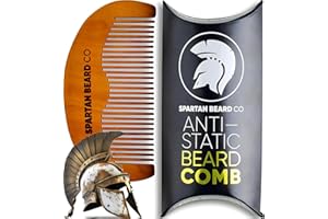 SPARTAN BEARD CO 𝗦𝗣𝗔𝗥𝗧𝗔𝗡 𝗕𝗘𝗔𝗥𝗗 𝗖𝗢 Beard Comb Moustache Wooden | 𝘏𝘢𝘯𝘥𝘤𝘳𝘢𝘧𝘵𝘦𝘥 | Boxed Beard Grooming Tool | Smooth, Snag-Free Comb for Styling & De-tangling