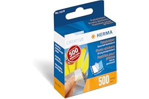 HERMA Colla Fotografica nel Dispenser (12 x 17 mm) autoadesiva, Biadesivo, Adesivi fotografici permanenti, 500 Pezzi, Bianco