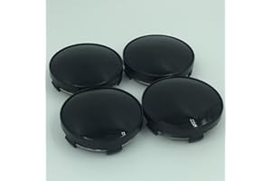 BizTech 4x Universal Black Car Auto Alloy Wheel Center Hub Caps Covers Set No Logo Plain Emblem 60mm Rim Hub Cap Cover Hubcap Tyre Trim Truck Plastic Plating