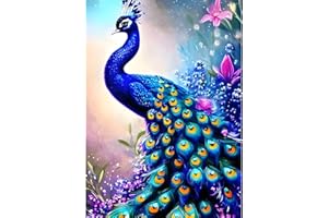 DPIDEA Diamond Painting, pintura de diamante 5D DIY Diamond Painting Adultos Pavo Real Diamond Painting, Kit de pintura con diamantes para Hogar Decor 30x40 cm